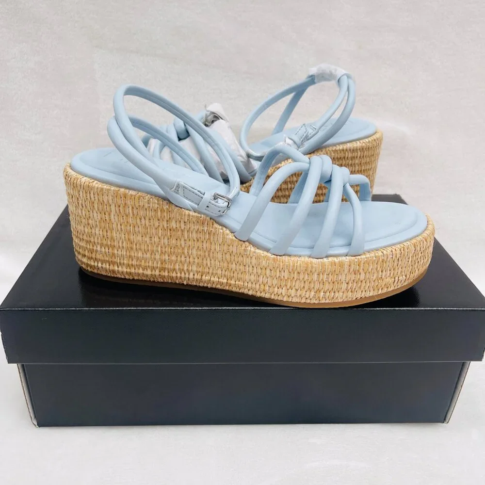 NIB DKNY Cyrilla Strappy Platform Wedge Sandals